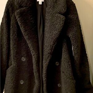Nine West Black Teddy Coat size large